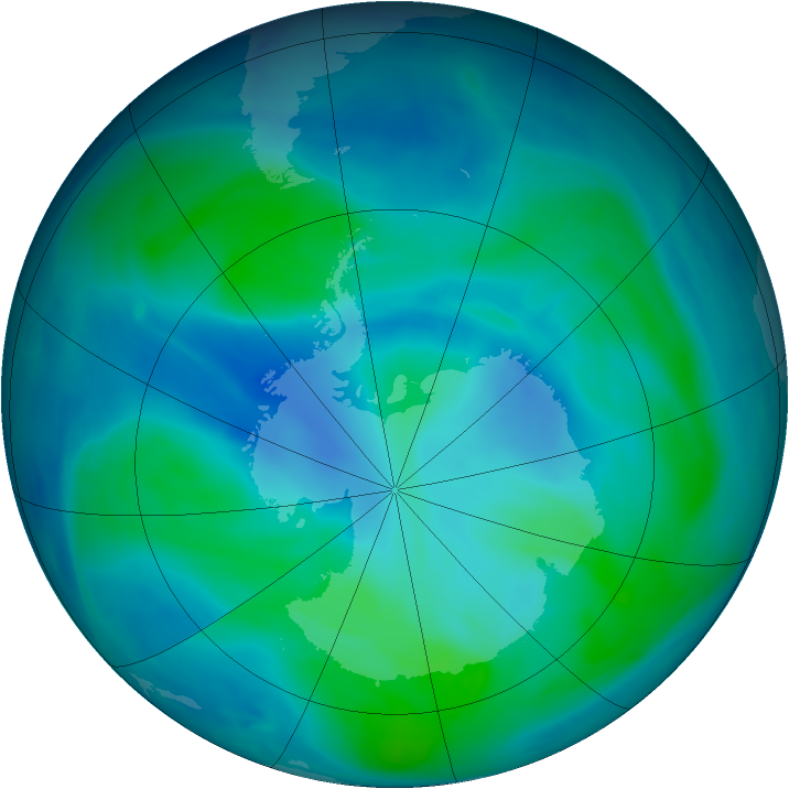 Antarctic ozone map for 18 February 2006